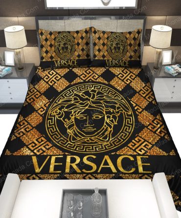 Versace Logo Yellow Pattern Bedding Sets