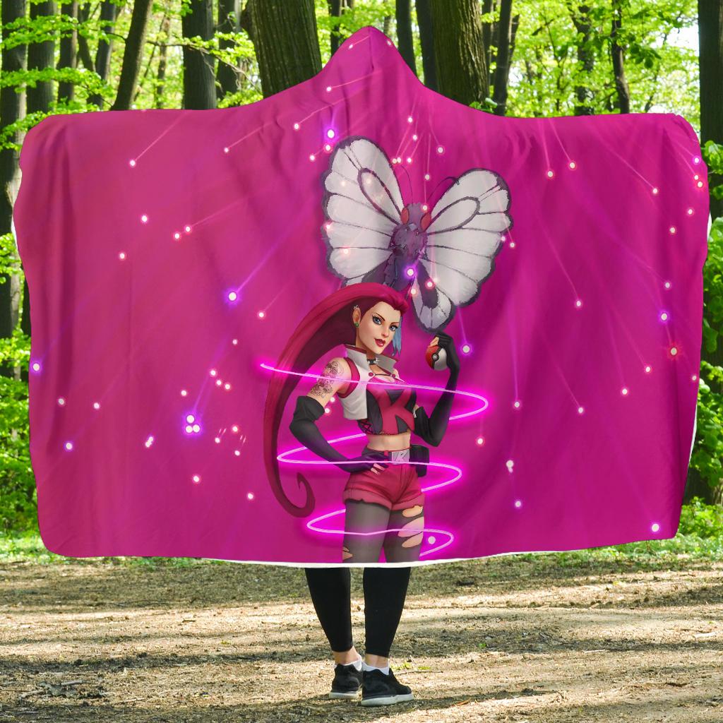 Vibing Jessie Pokemon Hooded Blanket