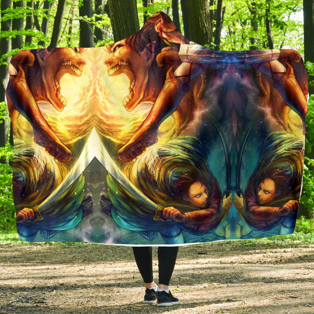 Vibrant Attack On Titan Hooded Blanket - Image 5