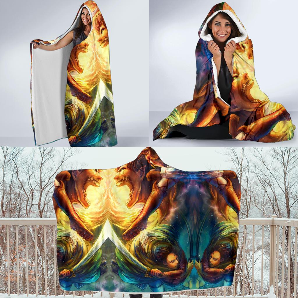 Vibrant Attack On Titan Hooded Blanket - Image 4
