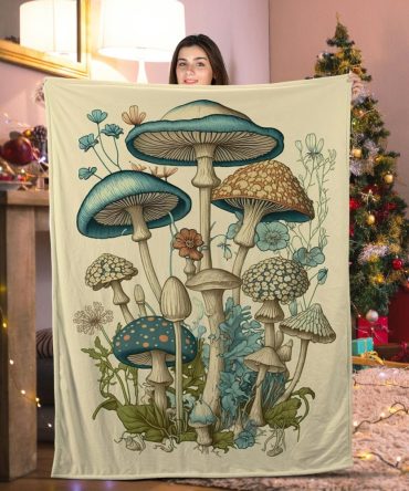 Cozy Mushroom Art Blanket - Unique Design For Home Decor & Gifting