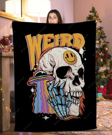 Quirky Skull & Smiley Blanket – Cozy, Colorful, And Weirdly Awesome Gift!