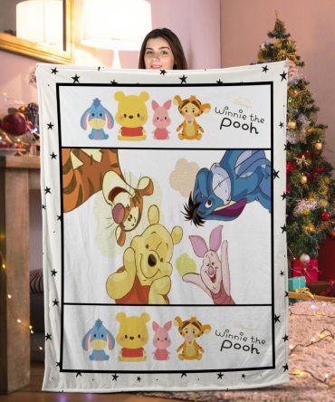 Cozy Winnie The Pooh Fleece Blanket - Cute Cartoon Design, Perfect Gift For Kids & Fans