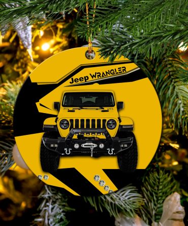 Yellow Jeep Ceramic Ornament Perfect Gift For Holiday