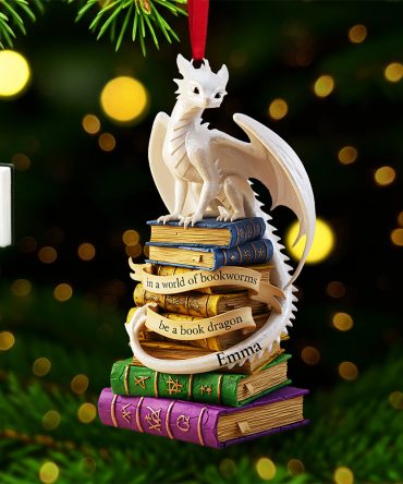 Be A Book Dragon - Personalized Christmas Ornament For Book Lovers