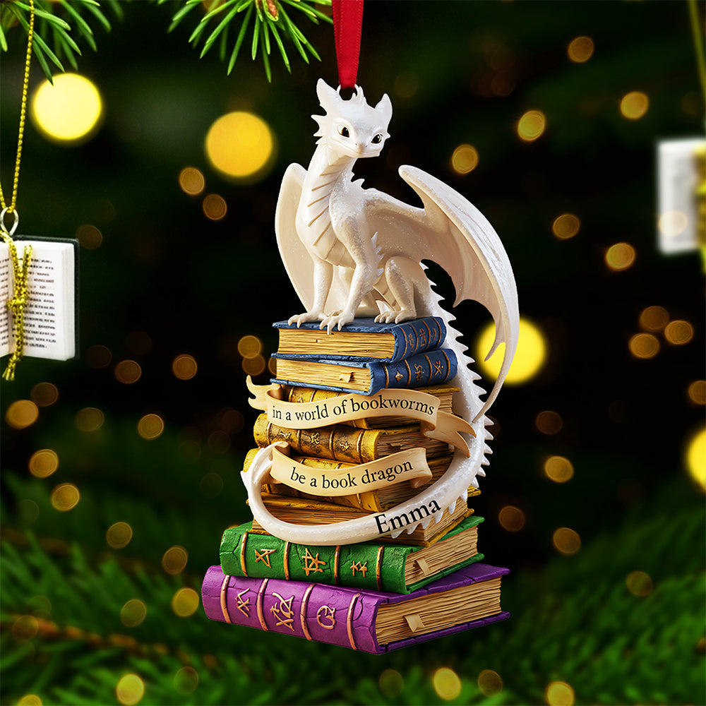 Be A Book Dragon - Personalized Christmas Ornament For Book Lovers