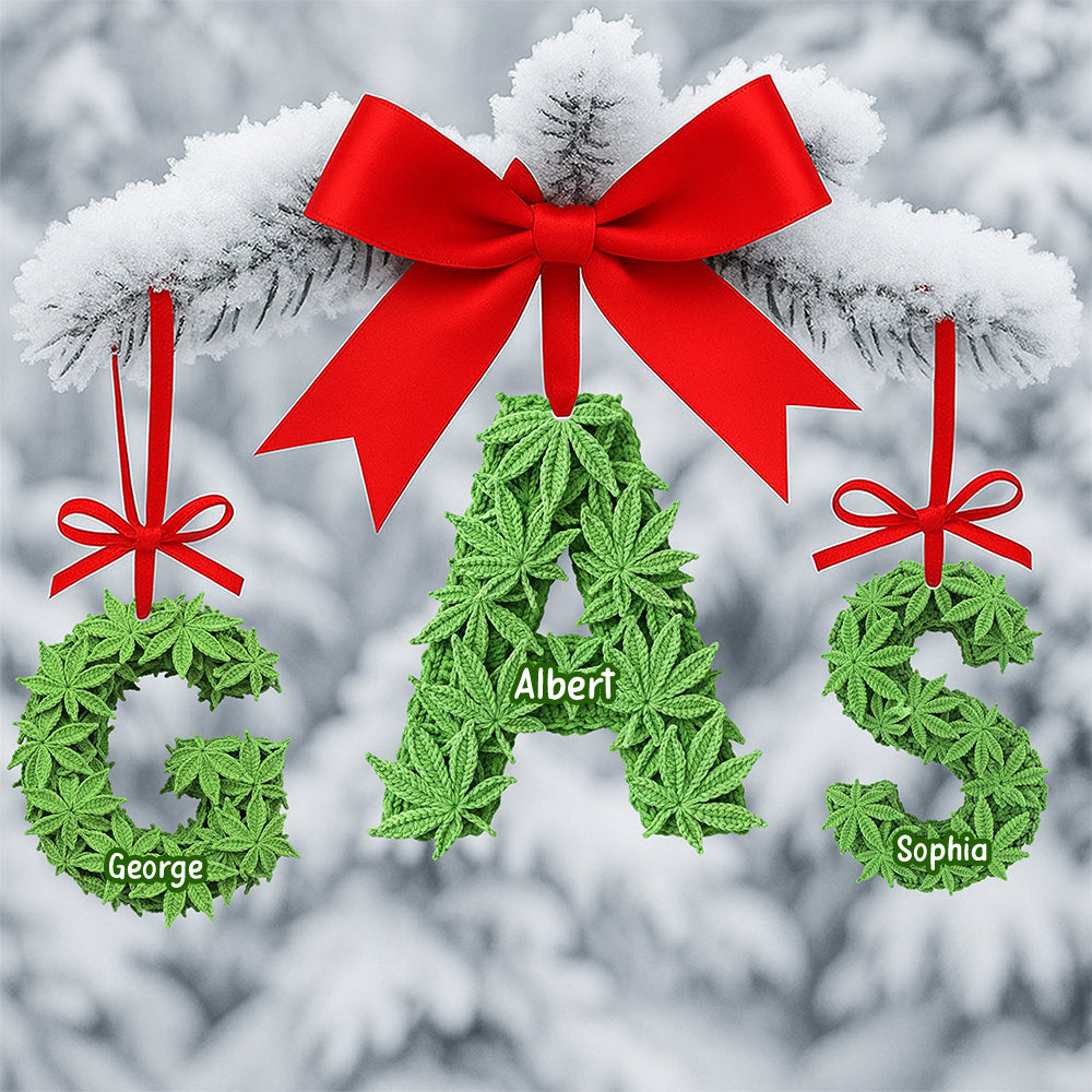 Personalized Alphabet Letters Christmas Ornament – Unique Gifts For Weed Lovers - Image 2