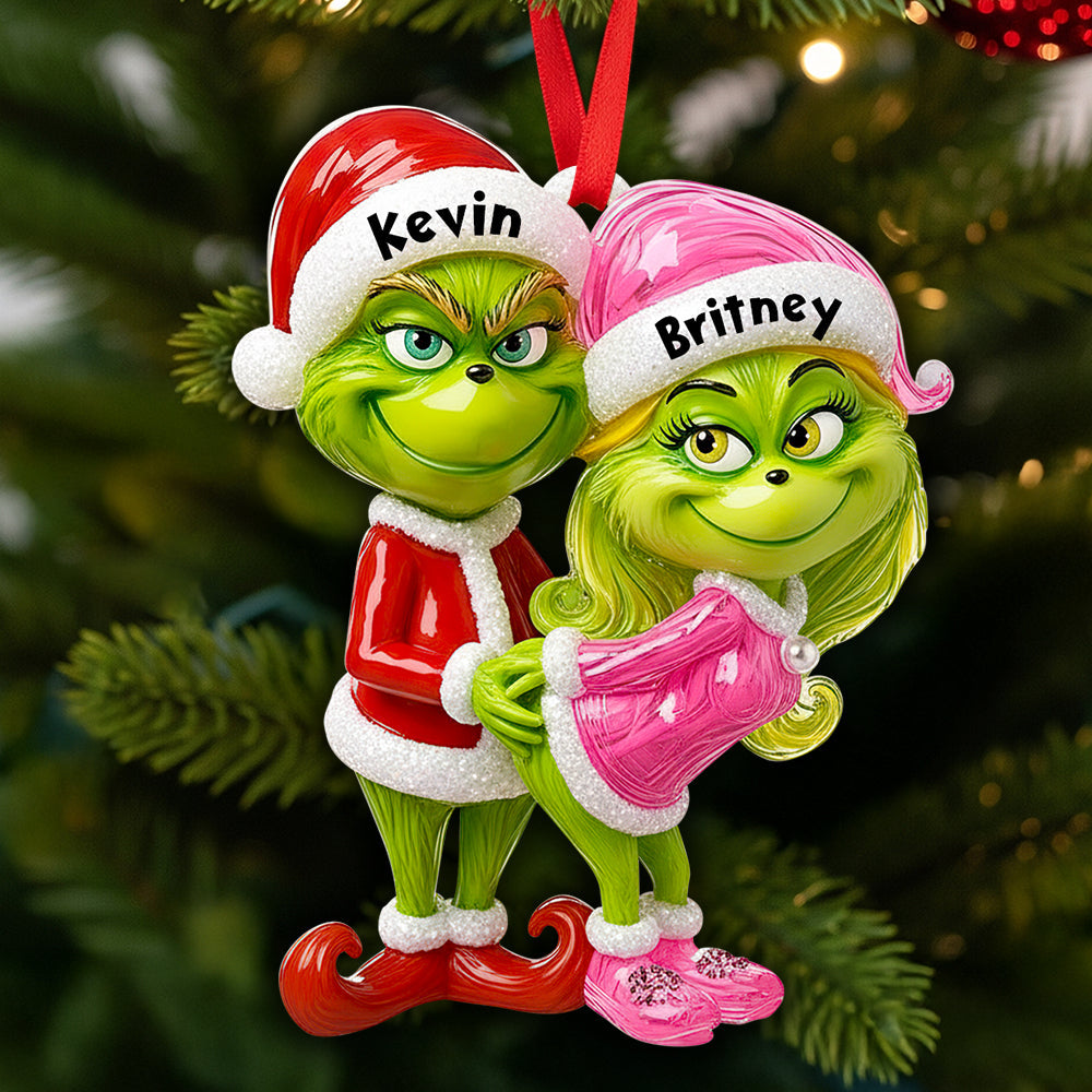 Celebrate Your Love This Christmas! - Personalized Green Couple Christmas Ornament - Unique Gift For Couples, Friends & Family - Image 2