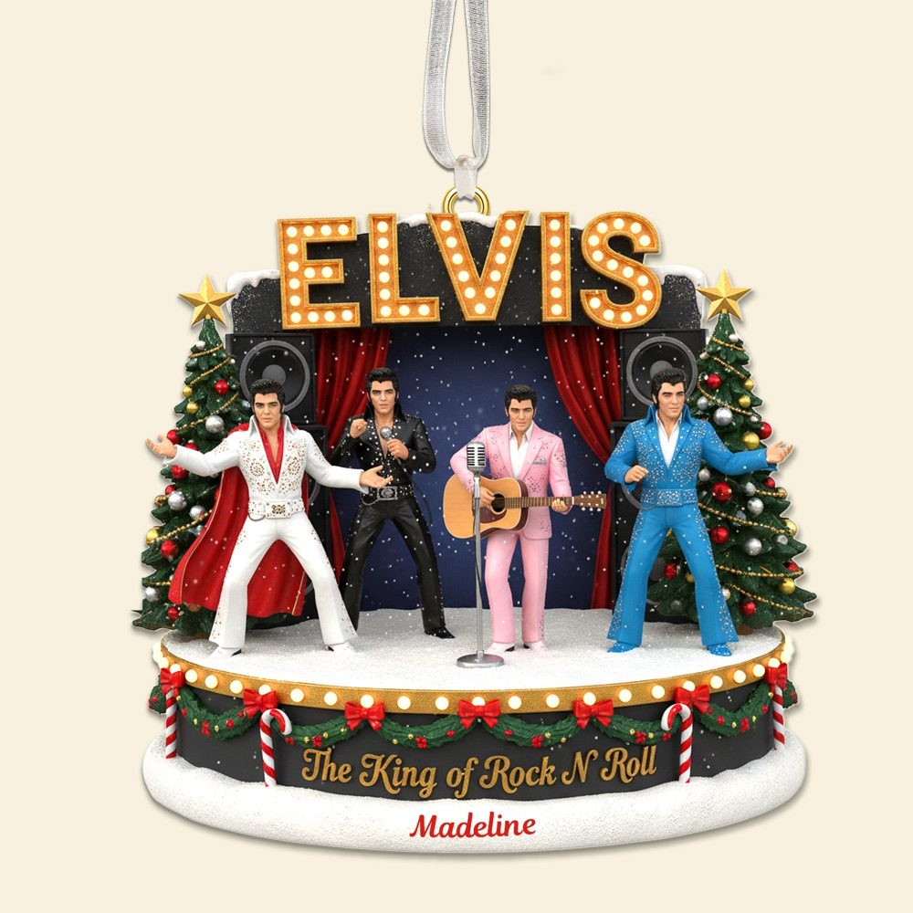 Celebrate The King Of Rock N' Roll With Personalized Elegance - Singer Fans Ornament, Custom Gift For Elvis Lovers - Image 3