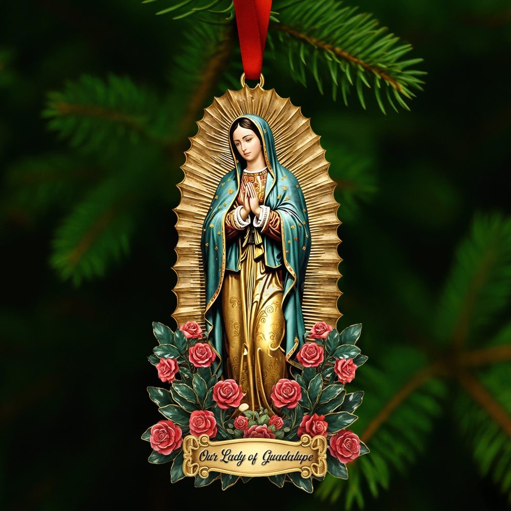 “Embrace The Blessings Of Faith” - Personalized Our Lady Of Guadalupe Acrylic Ornament, Gift For Catholic Friends And Family
