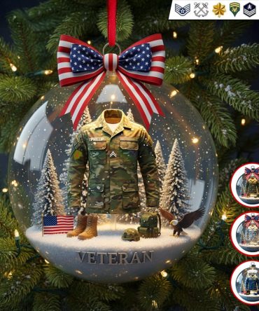 Honor Their Service: Personalized Veteran Christmas Ornament - A Meaningful Gift For Every Veteran