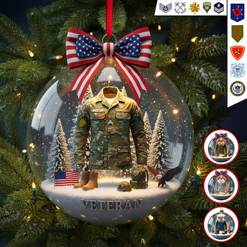 Honor Their Service: Personalized Veteran Christmas Ornament - A Meaningful Gift For Every Veteran