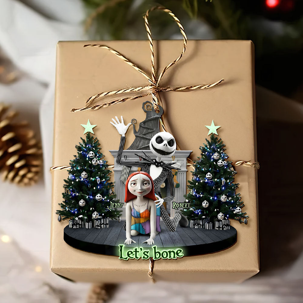 Let'S Bone! Mischievous Spooky Couple Christmas Ornament - Personalized Gift For Couples - Image 4