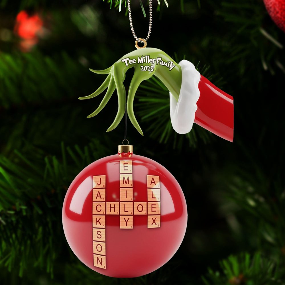 Celebrate Family Togetherness With Our Unique Crossword Ornament - Personalized Family Christmas Ornament