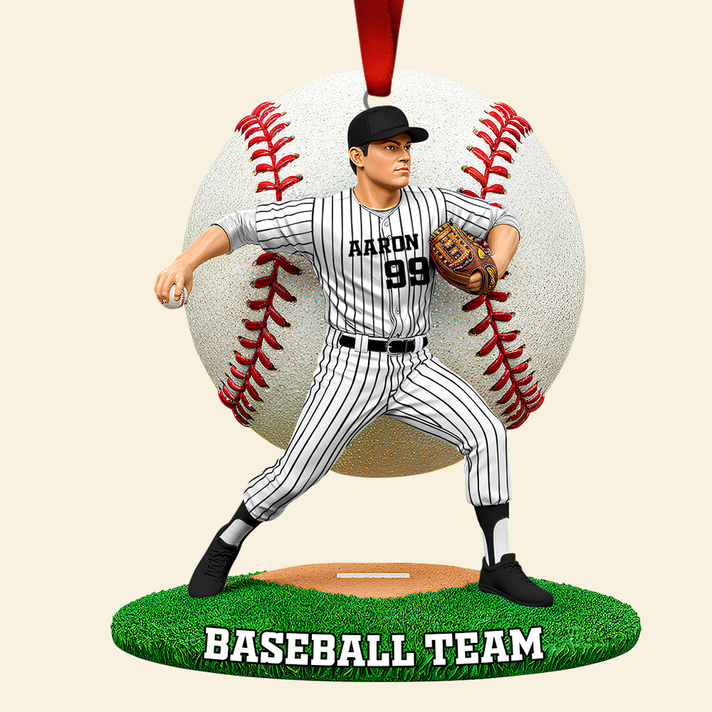 Celebrate The Spirit Of Baseball - Personalized Pitch & Shine Christmas Ornament - Image 5
