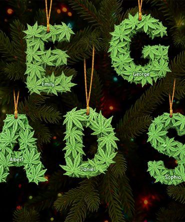Personalized Alphabet Letters Christmas Ornament – Unique Gifts For Weed Lovers