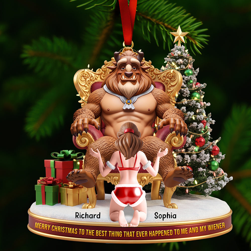 Naughty Couple Christmas Ornament - Personalized Holiday Gift For Couples