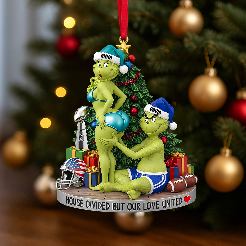 House Divided But Our Love United - Personalized Funny Christmas Ornament For Football Lovers