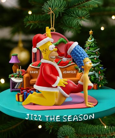 “Jizz The Season” – Mischievous Couple Fun Christmas Ornament - Personalized Gift For Couples