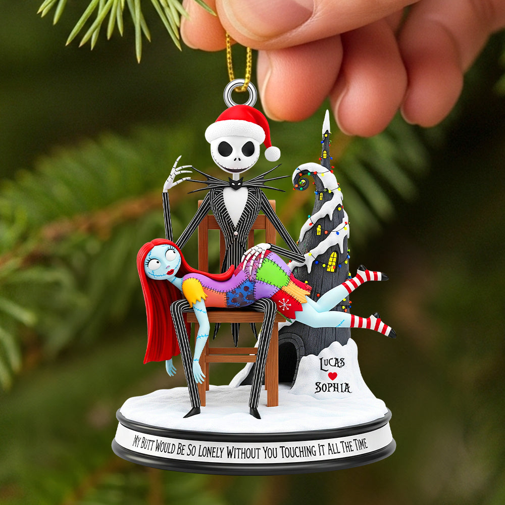 My Butt Would Be So Lonely - Personalized Christmas Ornament For Couples