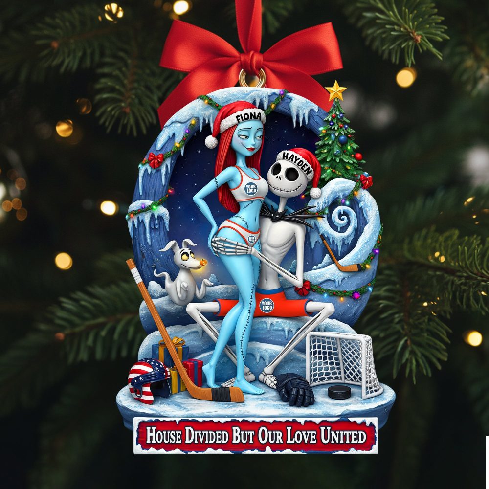 “House Divided But Our Love United” - Personalized Couple'S Ornament - Unique Gift For Couples, Friends, And Loved Ones