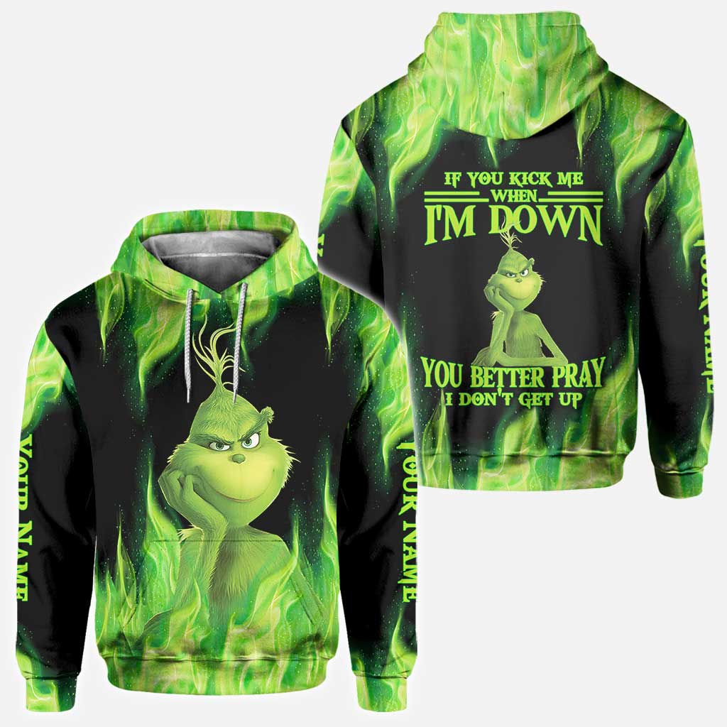 Grinch If You Kick Me - Personalized Stole Christmas All Over T-Shirt And Hoodie