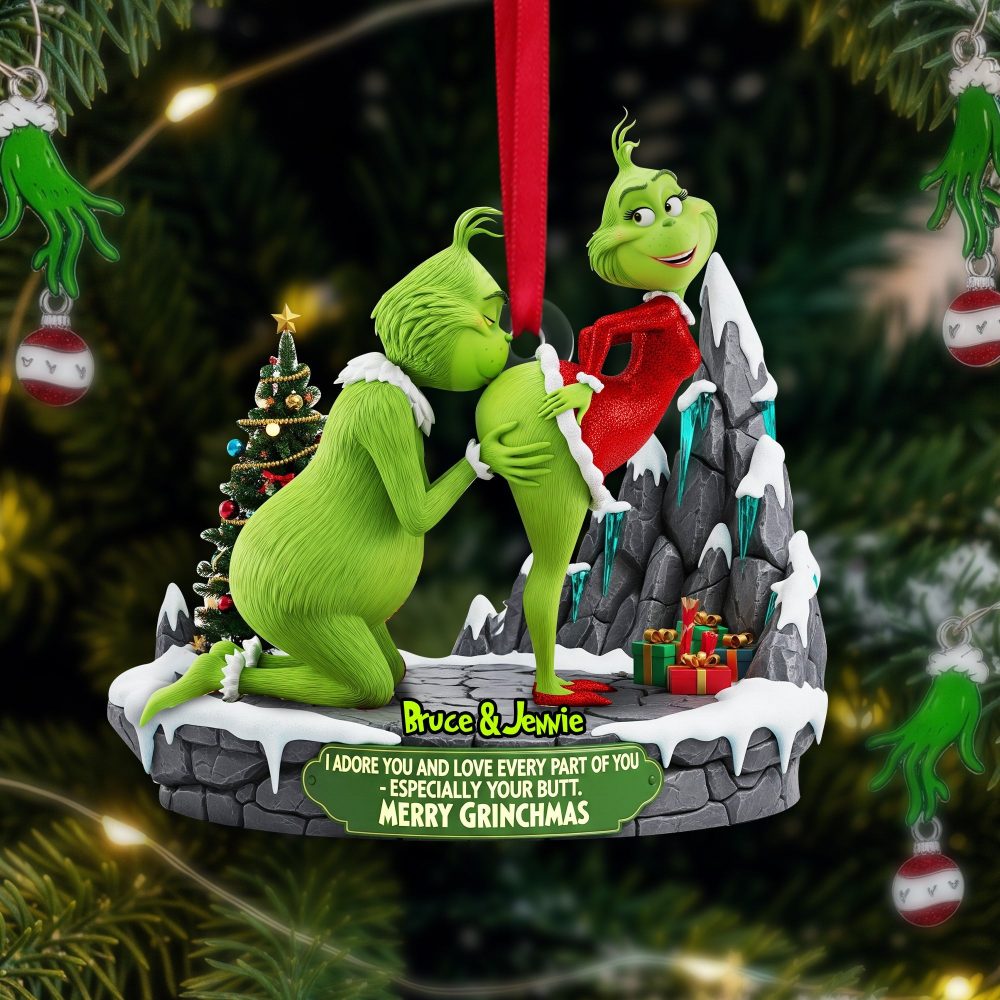 Adore Every Part Of You - Funny Green Couple Ornament - Personalized Christmas Gift For Couples - Image 2