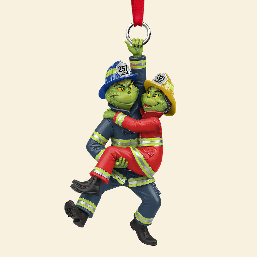 You & Me, We Got This - Playful Firefighter Couple Hanging Ornament - Image 4