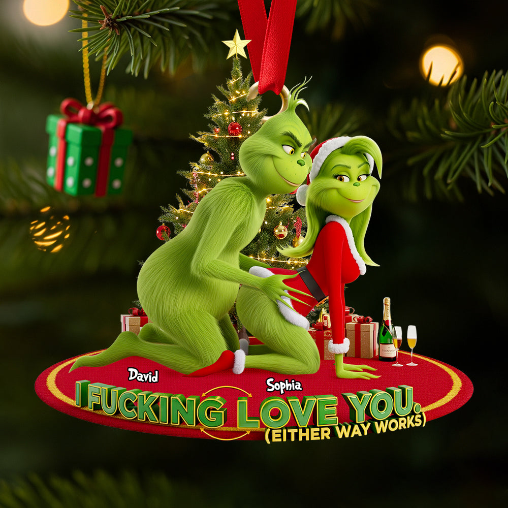 I Fucking Love You - Personalized Christmas Ornament For Couples - Image 2