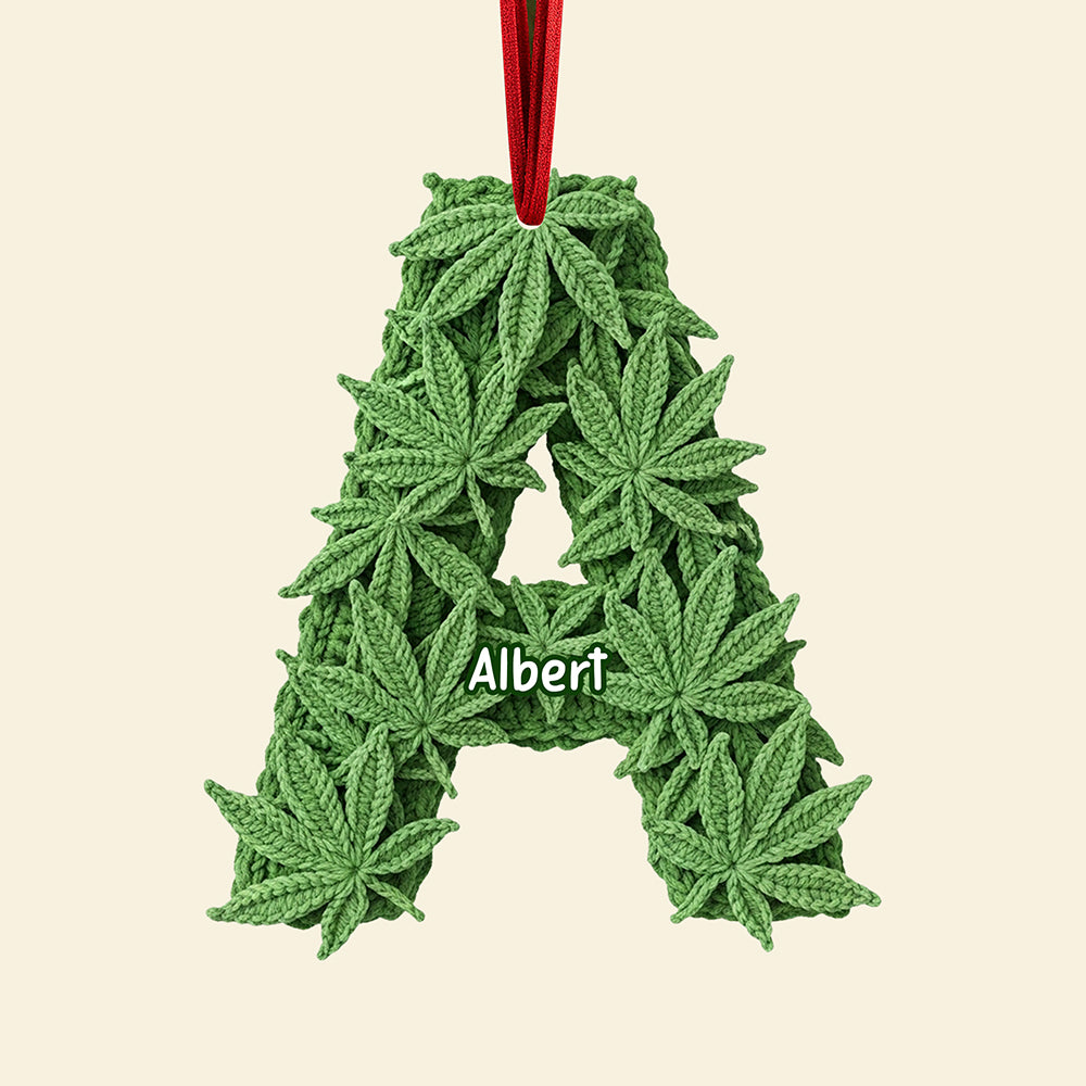 Personalized Alphabet Letters Christmas Ornament – Unique Gifts For Weed Lovers - Image 4