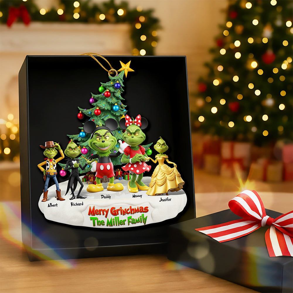 Bring Joy To The Season With Our Playful Green Family Christmas Ornament - Personalized Gift For Everyone! - Image 2