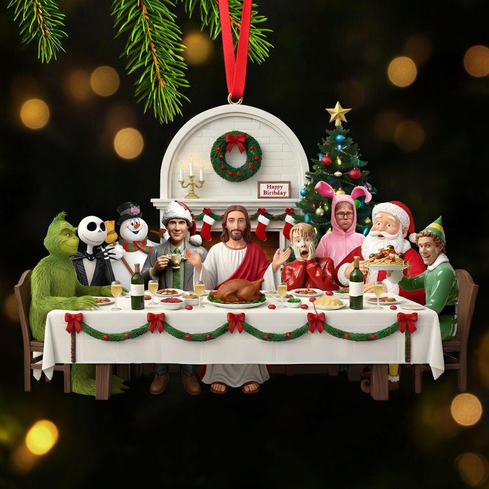 Celebrate Christmas With Jesus Christ Ornament - Personalized Gift For Believers & Classic Movie Fans