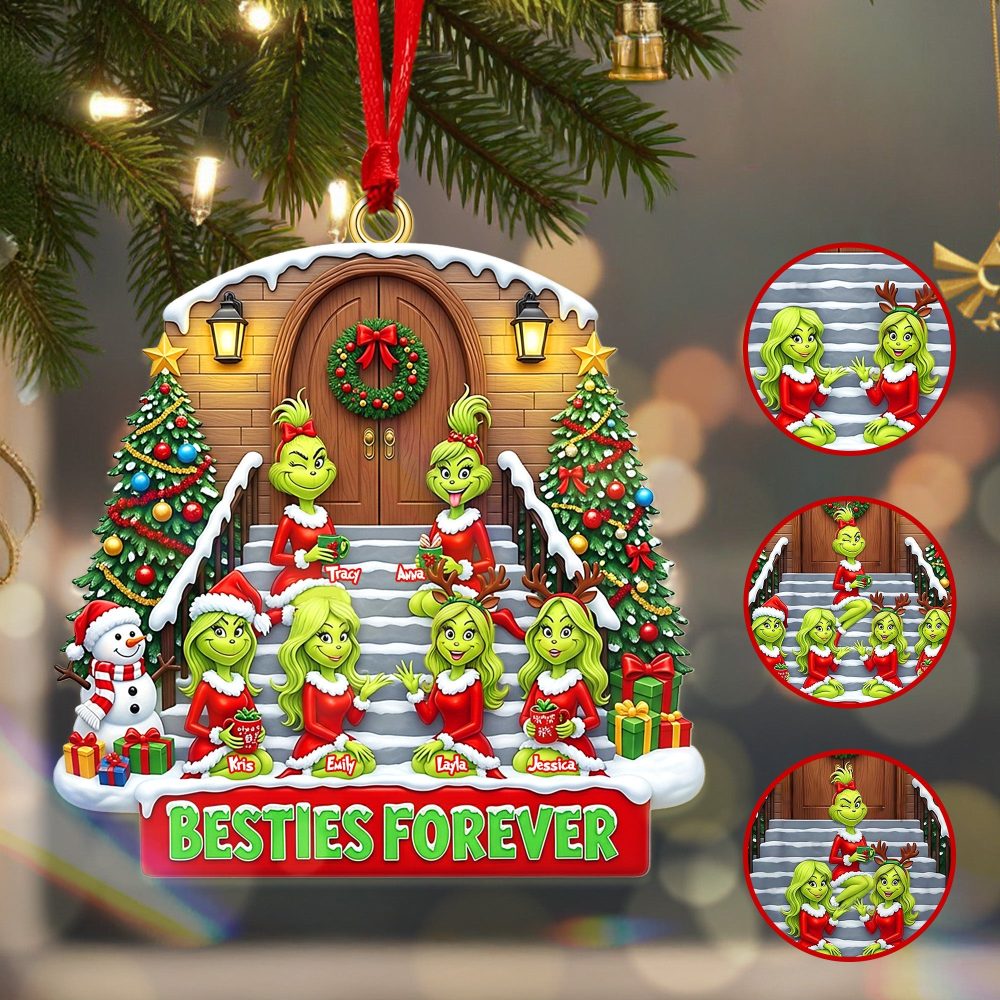 Besties Forever - Personalized Christmas Acrylic Ornament For Friends And Loved Ones - Image 2