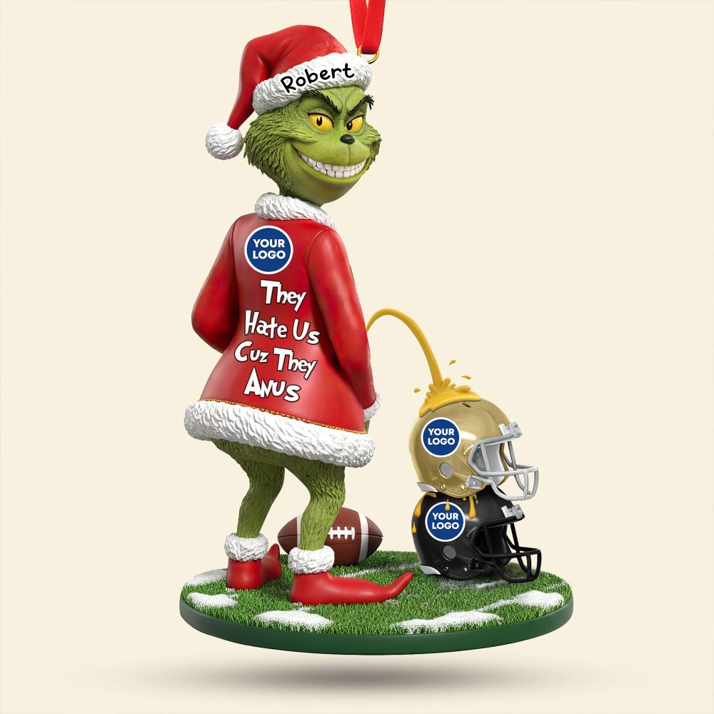 “They Hate Us Cuz They Anus” - Funny Green Monster Ornament - Personalized Custom Gift For Sport Lovers - Image 3