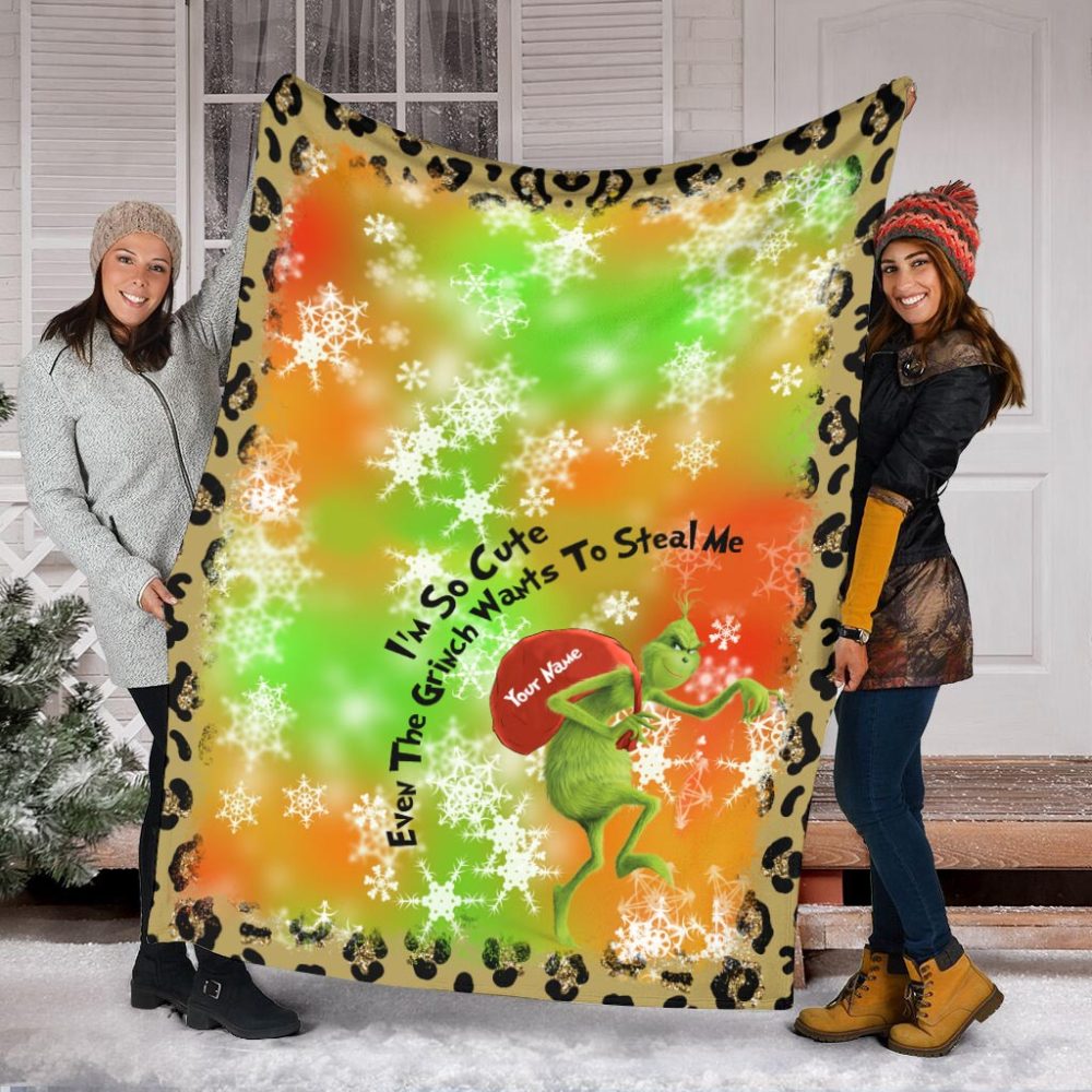 Grinch Wonderful Time Of A Year - Personalized Stole Christmas Blanket