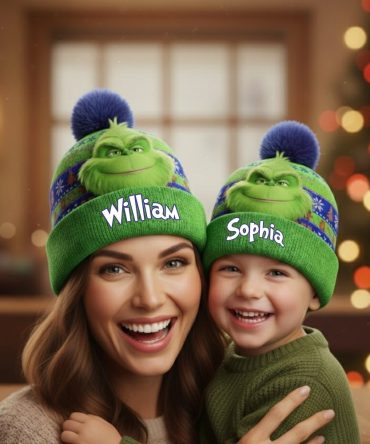 Grinch Green Monster Christmas - Personalized Stole Christmas Beanie Hat