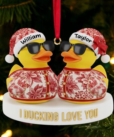 I Ducking Love You - Personalized Couple Duck Christmas Ornament
