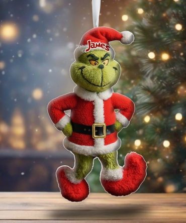 Grinch Merry Grinchmas - Personalized Stole Christmas Shaped Christmas Stocking