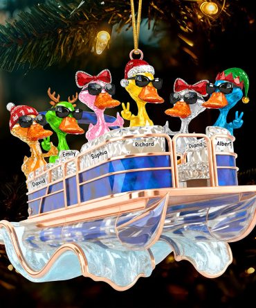 “Splash Into Fun!” Fun Duck Pontoon Trip Ornament - Personalized Gifts For Pontoon Lovers