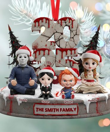 Personalized Horror Family Ornament - Perfect Gift For Fans Of Spooky Culture