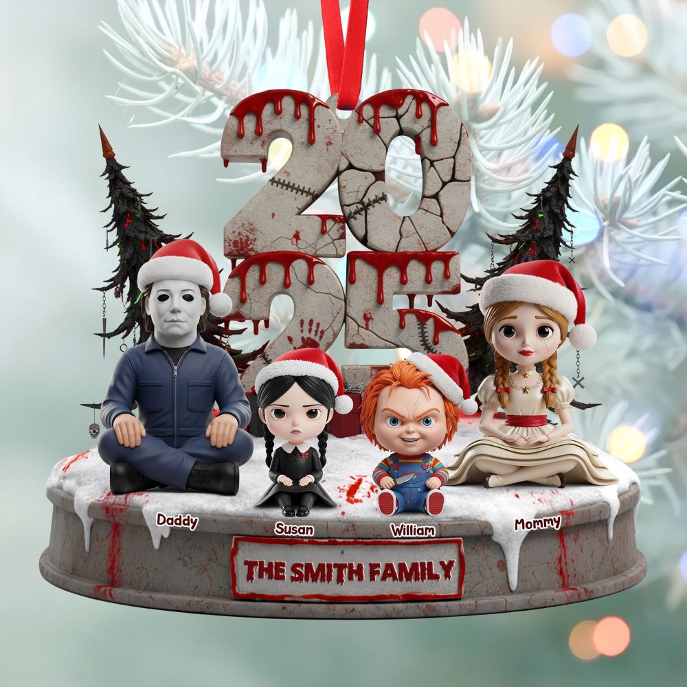 Personalized Horror Family Ornament - Perfect Gift For Fans Of Spooky Culture