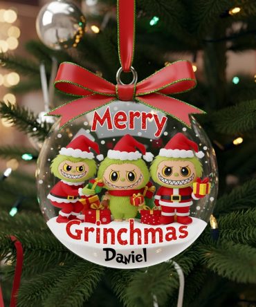 Bring Joy This Holiday Season With Our Cute Xmas Monster Ornament - Personalized Christmas Gift For Friends, Family, Kids
