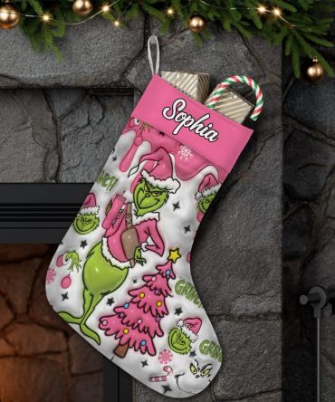 Grinch Merry Grinchmas - Personalized Stole Christmas Christmas Stockings