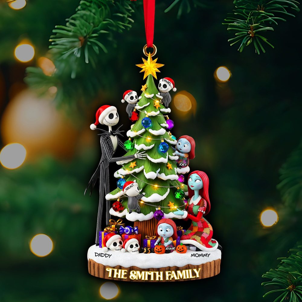 “Celebrate A Spooky Christmas!” - Gothic Christmas Family Ornament - Personalized Gift For Families - Image 2