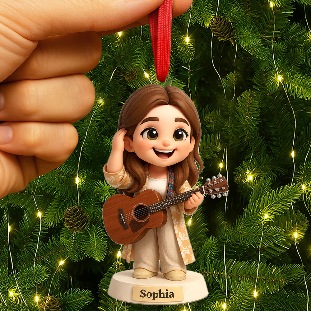 Strum Your Heartstrings! - Custom Guitarist Ornament - Personalized Gifts For Music Lovers - Image 3