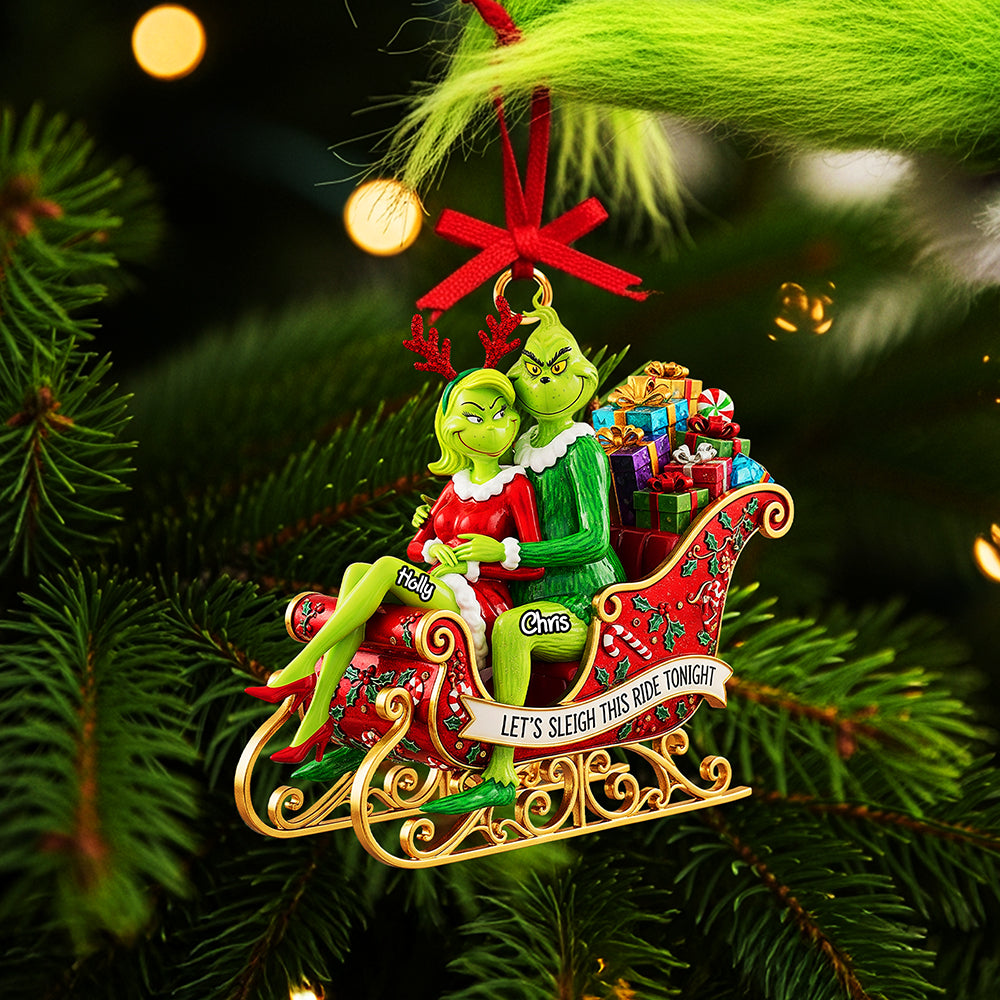 Let'S Sleigh This Ride Tonight - Personalized Christmas Ornament For Couples - Image 2