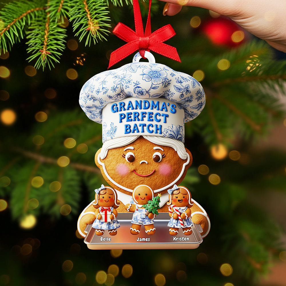 Grandma'S Perfect Batch – Custom Christmas Ornament – Personalized Gift For Grandma, Family, And Loved Ones - Image 2