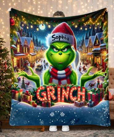 Grinch Merry Christmas - Personalized Stole Christmas Blanket