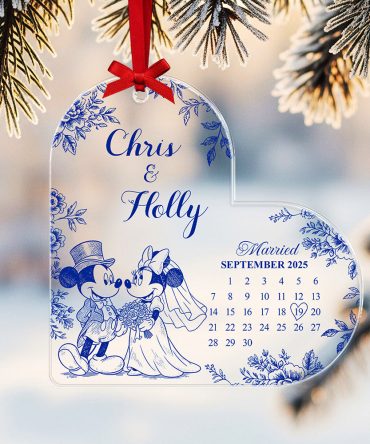 Celebrate Love: Personalized Couple Wedding Acrylic Ornament - Custom Gift For Newlyweds