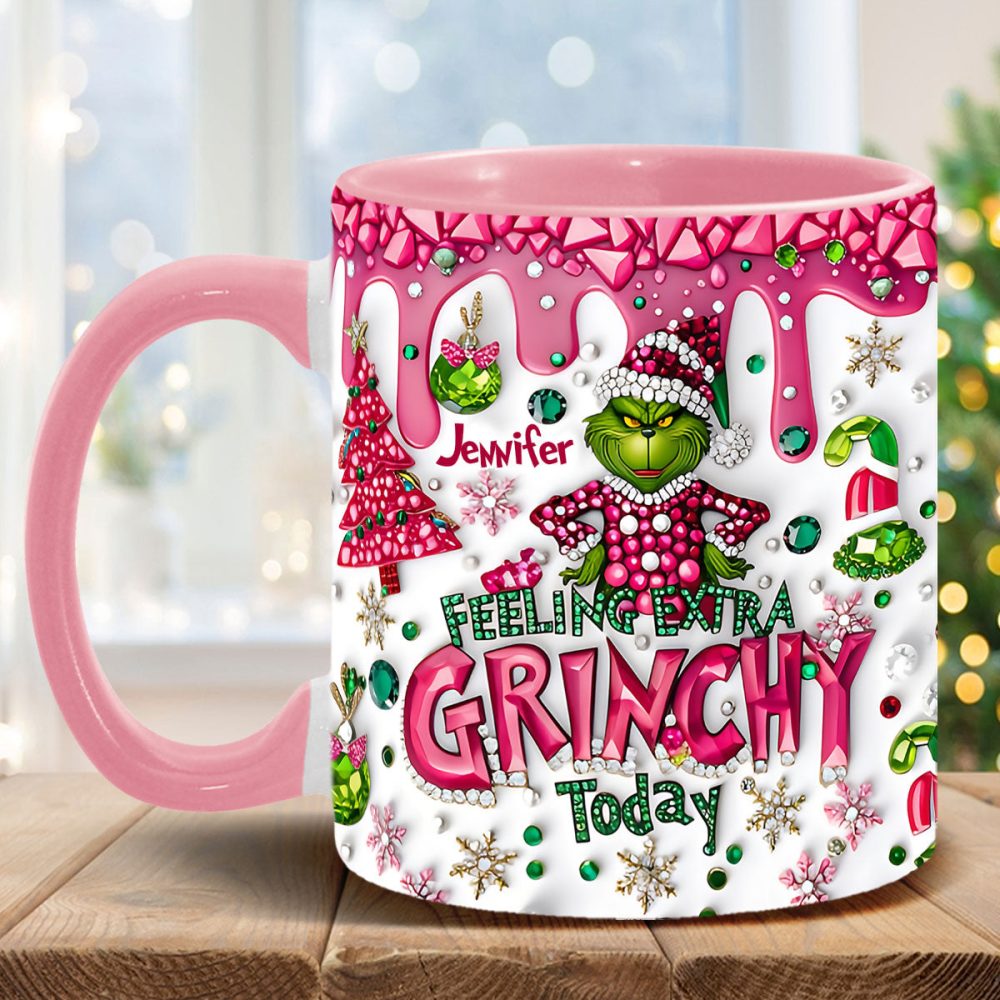Grinch Feeling Extra Green - Personalized Stole Christmas Accent Mug